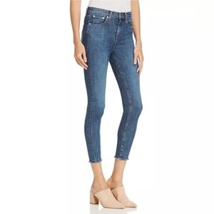 Rag & Bone New York High Rise Frayed Ankle Skinny Jeans In West Size 26